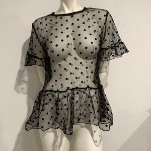 Xl mesh polka dot shirt from shein.
